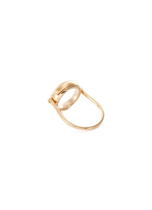 Figure View - Click To Enlarge - LOQUET LONDON - 14k yellow gold round locket ring – Medium 15mm