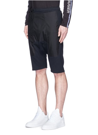 Front View - Click To Enlarge - SIKI IM / DEN IM - Taffeta panel drop crotch sweat shorts