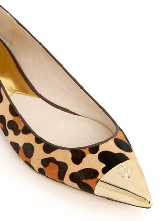 Detail View - Click To Enlarge - MICHAEL KORS - Paxton toecap leopard-print flats