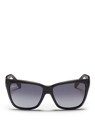 Main View - Click To Enlarge - GUCCI - Woodgrain print sunglasses
