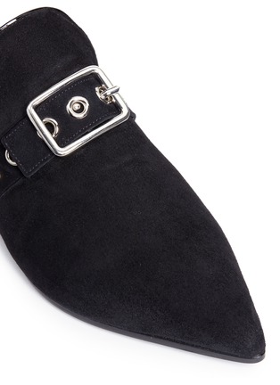 Detail View - Click To Enlarge - CLERGERIE - x Robert Clergerie 'Lopal' buckle strap suede slides