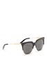 Figure View - Click To Enlarge - VICTORIA BECKHAM - 'Layered Combination Square' acetate brow bar sunglasses