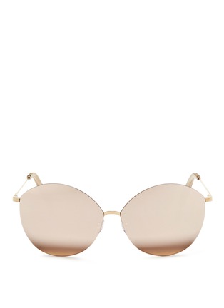 Main View - Click To Enlarge - VICTORIA BECKHAM - 'Feather Kitten' 18k gold mirror cat eye sunglasses