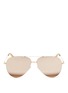 Main View - Click To Enlarge - VICTORIA BECKHAM - 'Classic Victoria Feather' 18k gold mirror aviator sunglasses