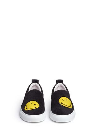 Front View - Click To Enlarge - JOSHUA SANDERS - 'Smile' double face felt skate slip-ons