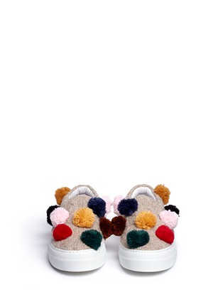 Front View - Click To Enlarge - JOSHUA SANDERS - Pompom cable knit skate slip-ons