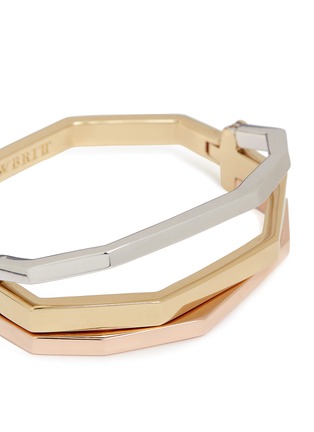 Detail View - Click To Enlarge - W. BRITT - 'Flip Bracelet' convertible gold plated bangle