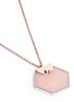 Detail View - Click To Enlarge - W. BRITT - 'Hexagon' rose quartz pendant necklace