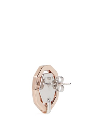 Detail View - Click To Enlarge - W. BRITT - 'Mini Decagon' rose quartz stud earrings