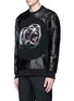 Front View - Click To Enlarge - GIVENCHY - 'Monkey Brothers' python leather sweatshirt