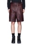 Main View - Click To Enlarge - GIVENCHY - Cross perforated leather Bermuda shorts
