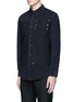 Front View - Click To Enlarge - GIVENCHY - Contrast front denim shirt