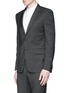 Front View - Click To Enlarge - GIVENCHY - Notch lapel speckled wool suit