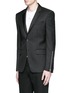 Front View - Click To Enlarge - GIVENCHY - Zip cuff wool blend twill blazer