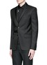 Front View - Click To Enlarge - GIVENCHY - Belted wool blend twill blazer