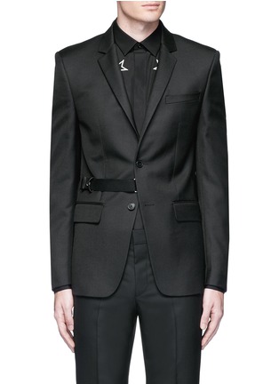 Main View - Click To Enlarge - GIVENCHY - Belted wool blend twill blazer