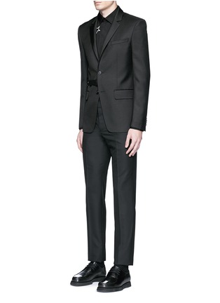 Figure View - Click To Enlarge - GIVENCHY - Belted wool blend twill blazer