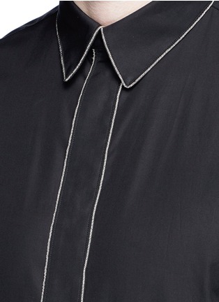 Detail View - Click To Enlarge - GIVENCHY - Chain link trim cotton poplin shirt