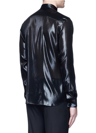Back View - Click To Enlarge - GIVENCHY - Silk blend lamé shirt
