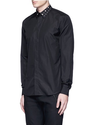 Front View - Click To Enlarge - GIVENCHY - Icon print collar cotton poplin shirt