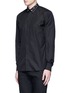 Front View - Click To Enlarge - GIVENCHY - Icon print collar cotton poplin shirt