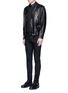 Figure View - Click To Enlarge - GIVENCHY - Icon print collar cotton poplin shirt