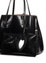 Detail View - Click To Enlarge - ALAÏA - Large croc embossed patent leather tote