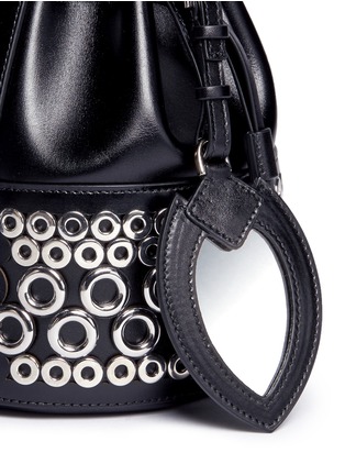 Detail View - Click To Enlarge - ALAÏA - Eyelet leather bucket bag