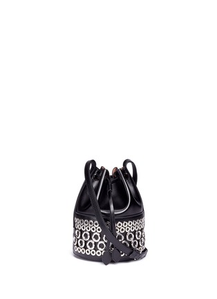 Main View - Click To Enlarge - ALAÏA - Eyelet leather bucket bag