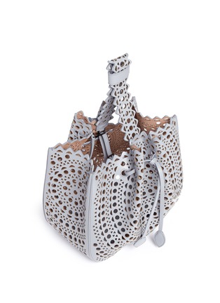Detail View - Click To Enlarge - ALAÏA - 'New Vienne' medium lasercut leather bucket tote