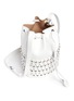 Detail View - Click To Enlarge - ALAÏA - 'Charniere' small woven base leather bucket bag