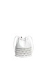 Back View - Click To Enlarge - ALAÏA - 'Charniere' small woven base leather bucket bag