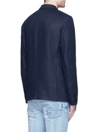 Back View - Click To Enlarge - SCOTCH & SODA - Notch lapel cotton-linen blazer