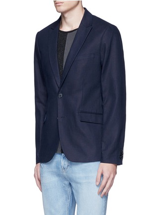 Front View - Click To Enlarge - SCOTCH & SODA - Notch lapel cotton-linen blazer