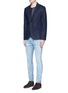 Figure View - Click To Enlarge - SCOTCH & SODA - Notch lapel cotton-linen blazer