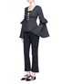 Figure View - Click To Enlarge - CAROLINE CONSTAS - 'Anastasia' oversized ruffle sleeve lace-up top