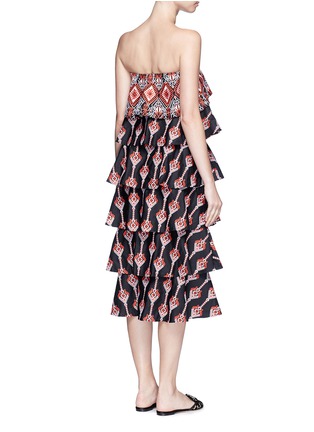 Back View - Click To Enlarge - CAROLINE CONSTAS - 'Margi' embroidered tiered poplin dress