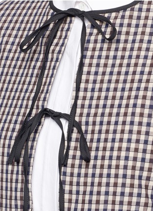 Detail View - Click To Enlarge - CAROLINE CONSTAS - 'Michael' bell sleeve check poplin jacket