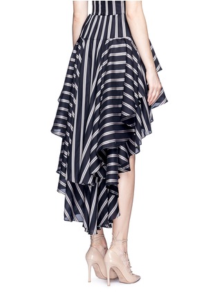 Back View - Click To Enlarge - CAROLINE CONSTAS - 'Giulia' stripe high-low tiered ruffle skirt