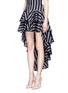 Front View - Click To Enlarge - CAROLINE CONSTAS - 'Giulia' stripe high-low tiered ruffle skirt