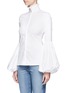 Front View - Click To Enlarge - CAROLINE CONSTAS - 'Jacqueline' ruffle turtleneck bell sleeve shirt