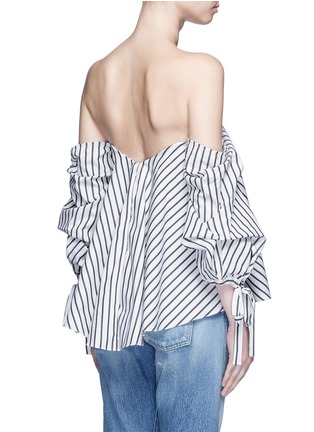Back View - Click To Enlarge - CAROLINE CONSTAS - 'Gabriella' stripe sweetheart off-shoulder top