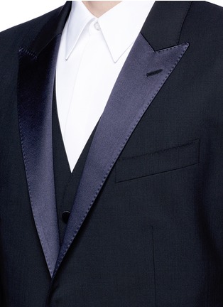  - - - 'Martini' satin trim wool-silk three piece tuxedo suit