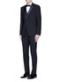 Figure View - Click To Enlarge - - - 'Martini' satin trim wool-silk three piece tuxedo suit