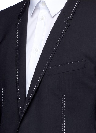 Detail View - Click To Enlarge - - - 'Gold' slim fit contrast stitch wool suit