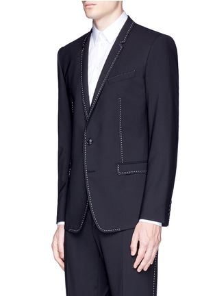 Front View - Click To Enlarge - - - 'Gold' slim fit contrast stitch wool suit