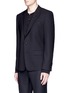 Front View - Click To Enlarge - - - Slim fit bee embroidery wool tuxedo blazer