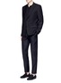 Figure View - Click To Enlarge - - - Slim fit bee embroidery wool tuxedo blazer