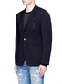 Front View - Click To Enlarge - - - Crown embroidery wool soft blazer