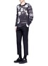 Figure View - Click To Enlarge - - - Slim fit contrast stitch cropped pants